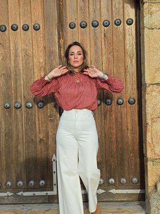 BLUSA INES RAYAS GRANATES