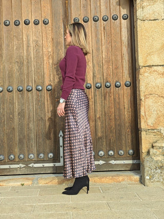 FALDA SATINADA ESTAMPADA