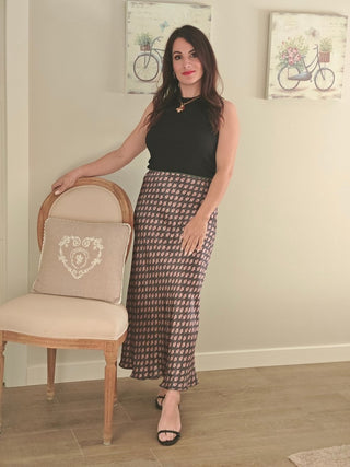 FALDA SATINADA ESTAMPADA