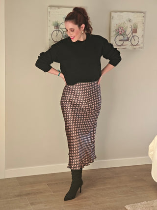 FALDA SATINADA ESTAMPADA