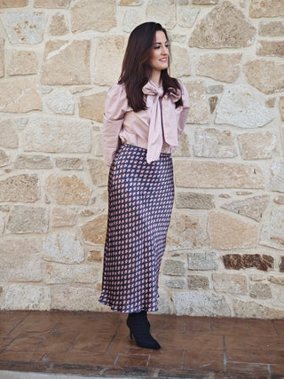 FALDA SATINADA ESTAMPADA