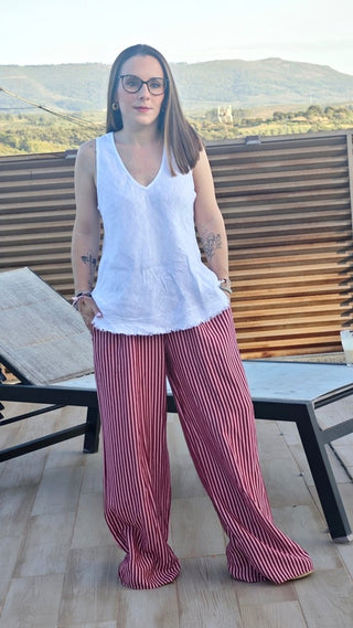 PANTALON RAYAS ROSA