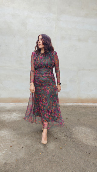 Vestido gasa estampado Clara