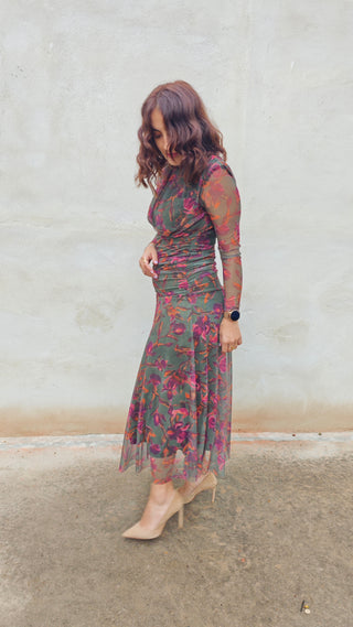 Vestido gasa estampado Clara