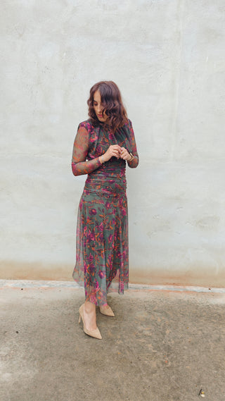 Vestido gasa estampado Clara