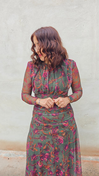 Vestido gasa estampado Clara