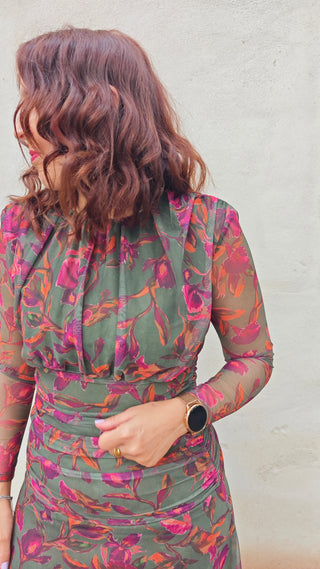Vestido gasa estampado Clara