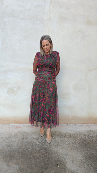 Vestido gasa estampado Clara