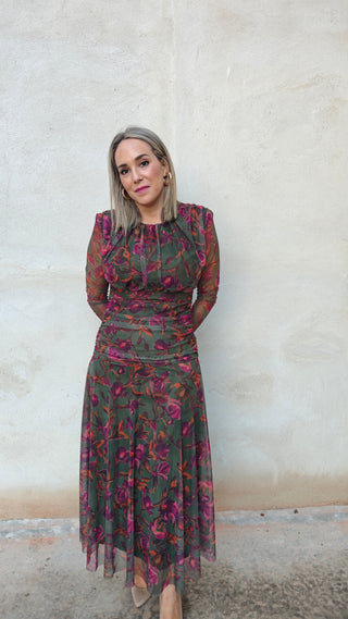 Vestido gasa estampado Clara