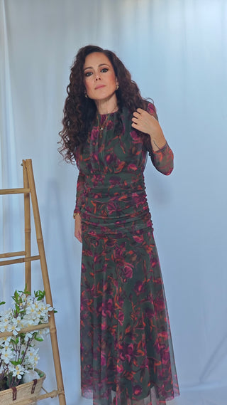Vestido gasa estampado Clara