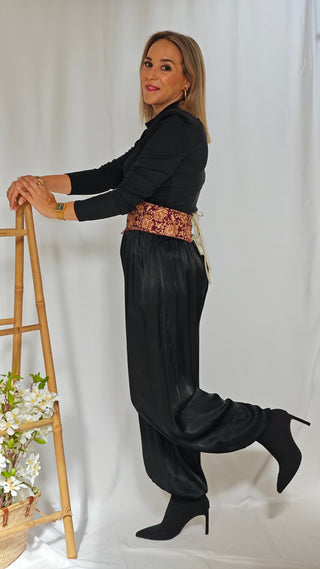Pantalón bombacho satinado