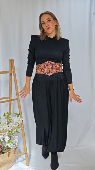 Pantalón bombacho satinado